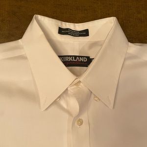 Kirkland Signature mens dress shirt 16 ½ 35. White 100% Cotton.